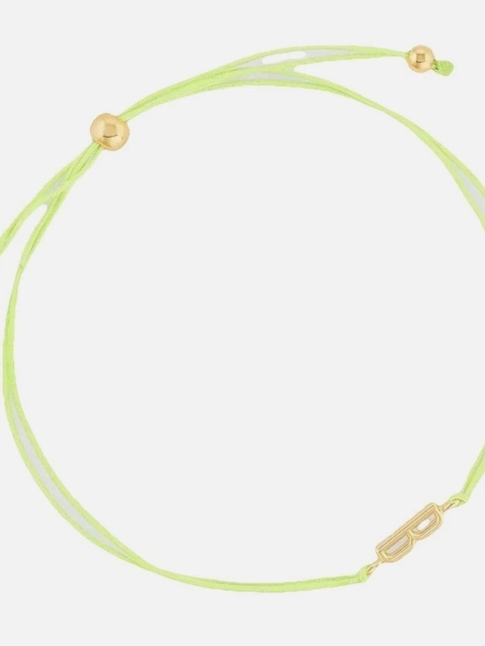 Gorjana New Alphabet Prism Bracelet Yellow Cord with Gold Plated B Initial Charm